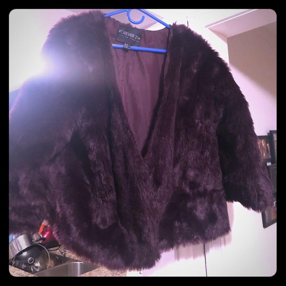Purple faux-fur jacket